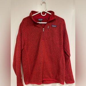 Patagonia Mens 1/4 Zip Sweater - Red - Medium